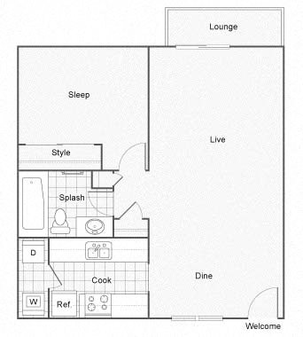 The Row | Apartments | Floorplan|1bed_1bath_770sqft